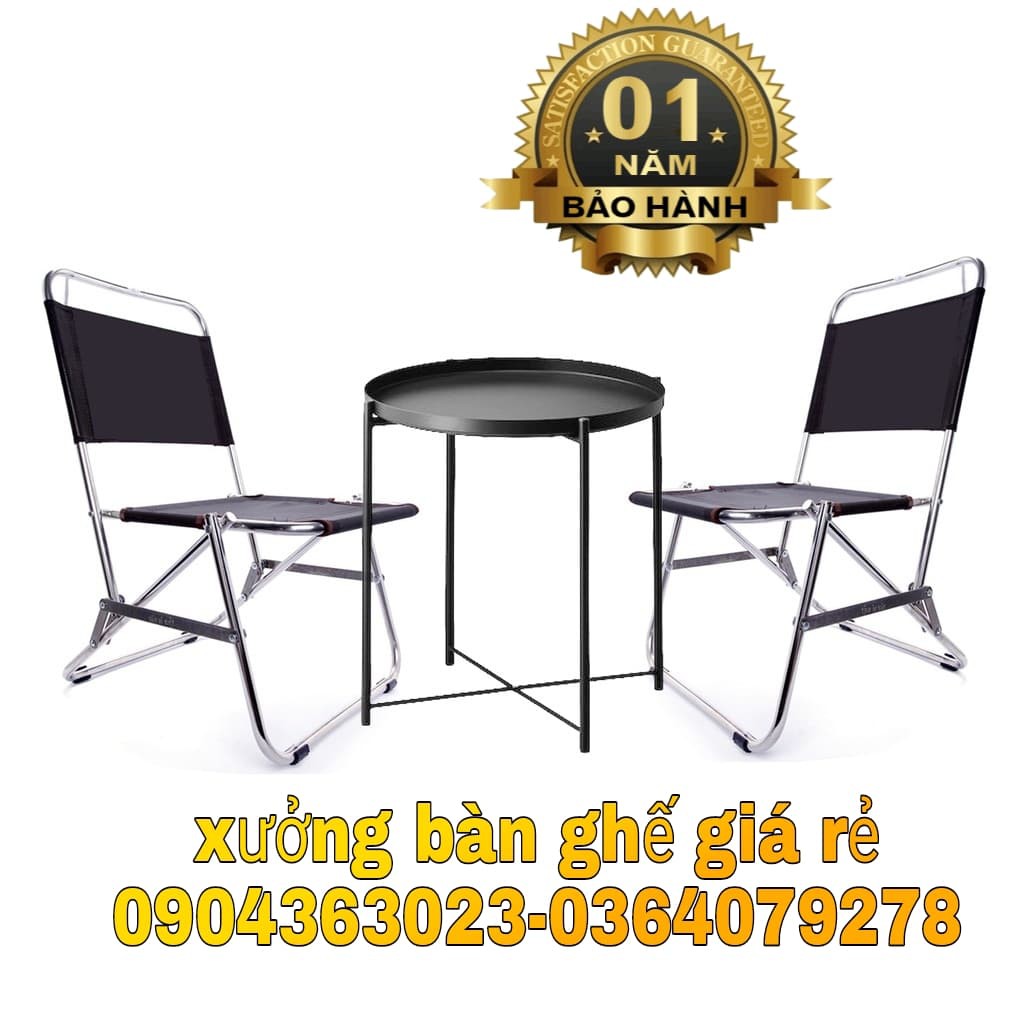 WOW đẹp Bộ 1 bàn tròn 2 ghế xếp gọn đa năng, bộ bàn trà chanh, cafe quán góc,du lịch tiện dụng, ship 64 tỉnh thành.