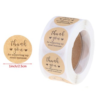 Tem Dán Chữ Thank You Phong Cách Handmade (đường kính tem 2,5cm)