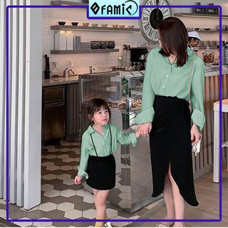 Đồ đôi mẹ và bé ❤️𝑭𝑹𝑬𝑬𝑺𝑯𝑰𝑷❤️ Giảm 5K khi nhập mã [ DO DOI ] Đồ Bộ Mẹ Và Bé Gái Áo Sơ Mi Chân Váy Cách Điệu