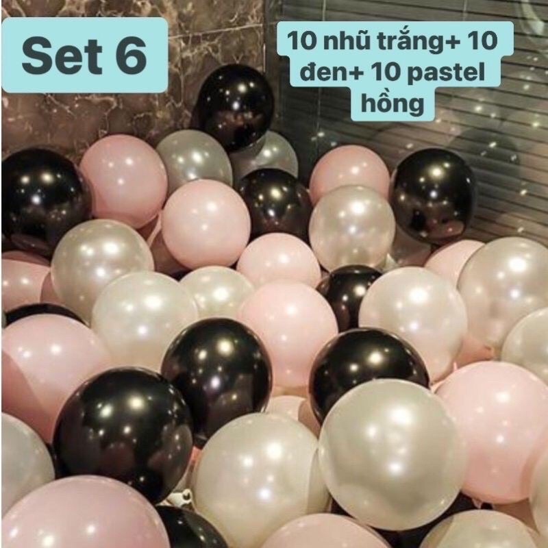 Set 30 Bóng mix màu trang trí sinh nhật sự kiện