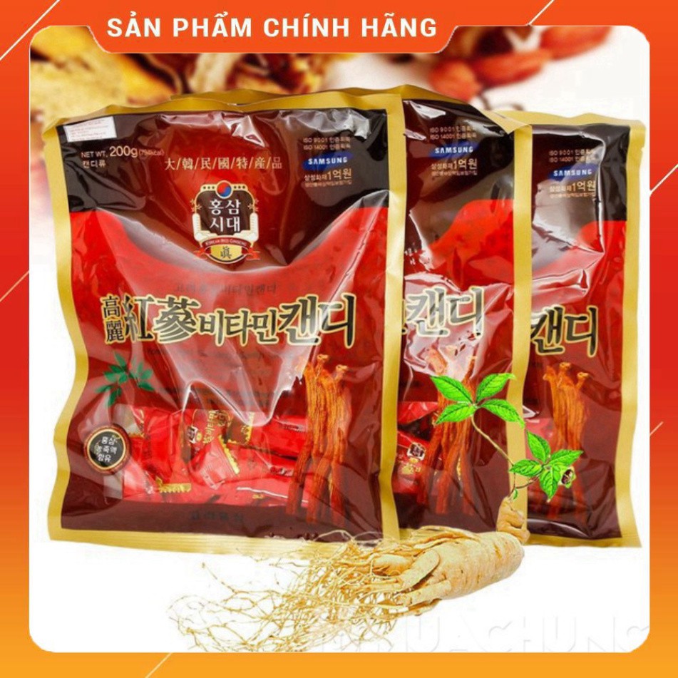 Kẹo Sâm Hàn Quốc Hồng Sâm 200G FREESHIP Kẹo Sâm Không Đường Han Quoc Chính