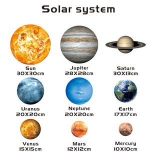 Solar System Planets DIY Wall Sticker Removable Glow in Dark Decal Room Decor