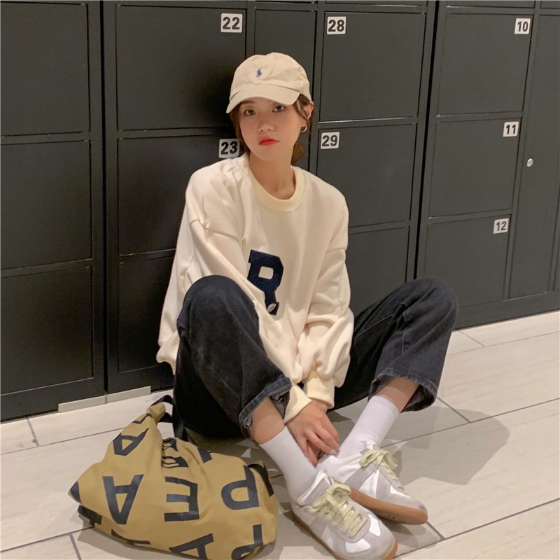 Áo Nỉ Nữ Dài Tay Cổ Tròn Thời Trang Hàn