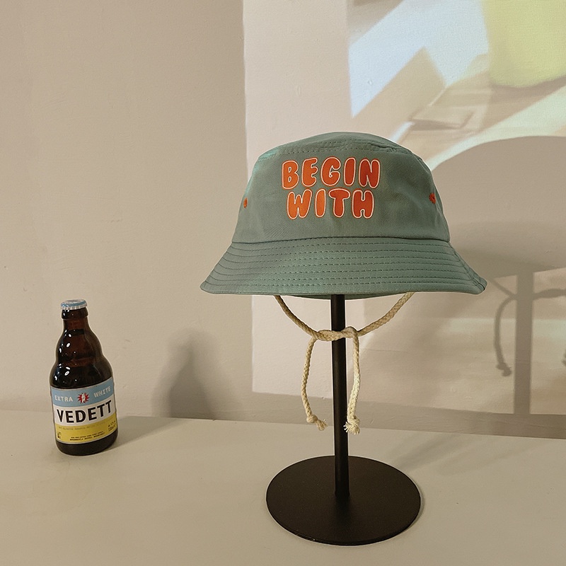 Mũ Tai Bèo Vành Rộng Chống Gió In Chữ Phong Cách Hàn Quốc Cho Bé