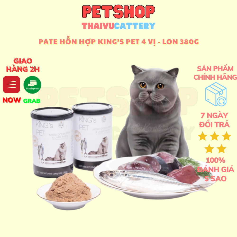 Pate hỗn hợp King Pet 4 Vị cho chó mèo mọi lứa tuổi bổ sung rau