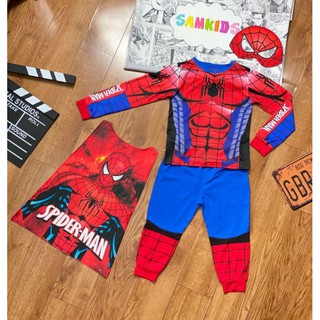 Set đồ Haloween bé trai - bộ siêu anh hùng 4 món (có áo choàng + mặt nạ ) spider man [có ảnh shop chụp]