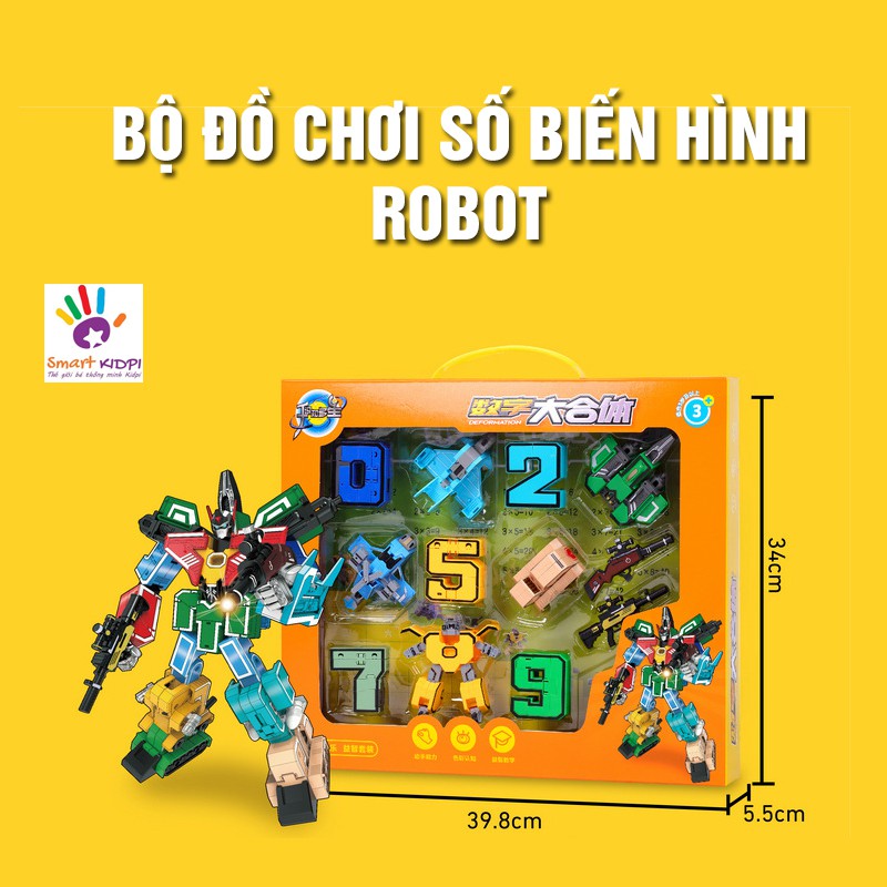 Đồ chơi lắp ghép bộ chữ số biến hình từ 1 2 3 4 5 6 7 8 9 thành robot LEGOSTYLE