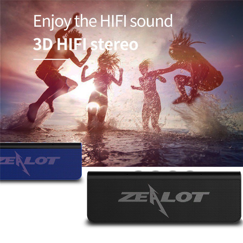 Loa bluetooth Zealot S31 âm thanh siêu trầm 3D hấp dẫn