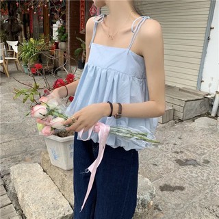 Áo 2 dây tiểu thư bánh bèo