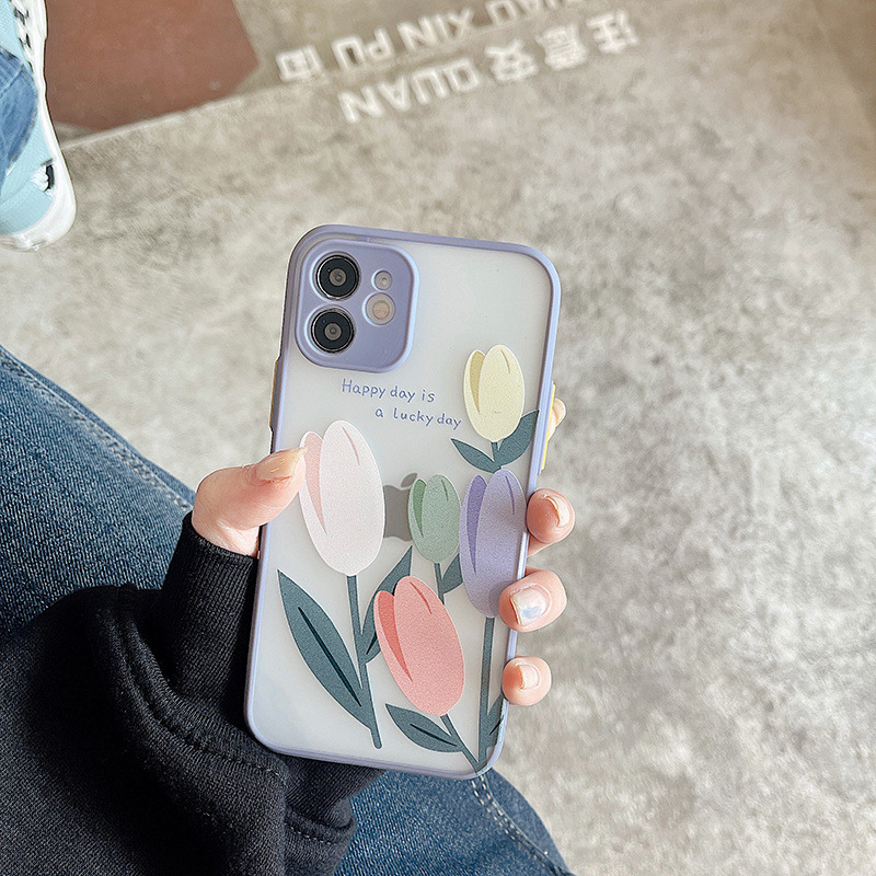 Ốp Lưng Chống Sốc In Hình Hoa Tulip Cho Iphone 11 Pro Max Xr / Xs / X 7 8 Plus 6 6s | BigBuy360 - bigbuy360.vn