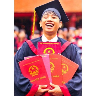 Bộ mũ áo tốt nghiệp cử nhân cao đẳng đại học thạc sỹ (trên 18 tuổi) xanh tím than vạt đỏ 1 bộ gồm 1 áo và 1 mũ G