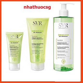 Sữa Rửa Mặt SVR SEBIACLEAR Gel Moussant, Dành Cho Da Dầu Mụn, Nhạy Cảm BẢN PHÁP
