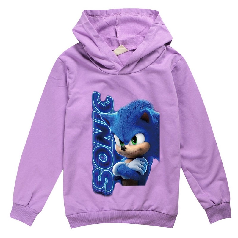 Áo Hoodies có nón dài tay in hình Sonic the Hedgehog Age 2-15 tuổi