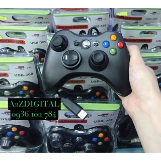 TAY CẦM CHƠI GAME USB-360 CÓ DÂY CẮM CỔNG USB CHO MÁY TÍNH