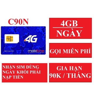 SIM 4G 1 NĂM Sim 4G Mobifone C90N /LOCAL GỌI MIỄN PHÍ