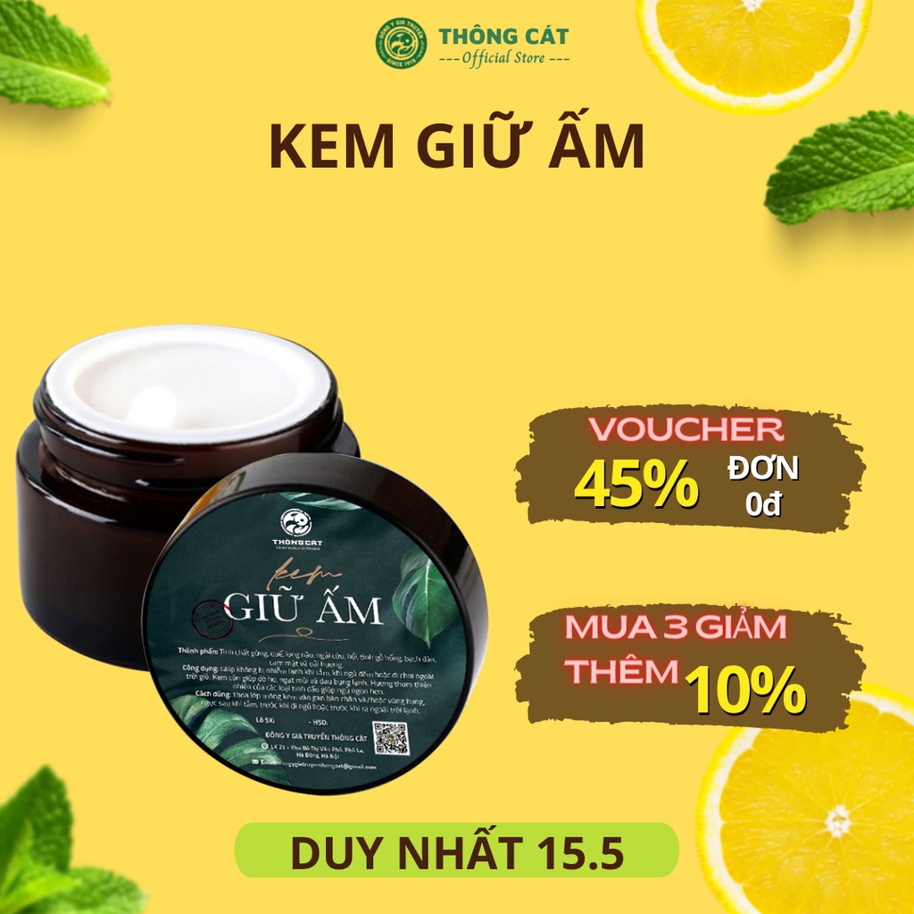 Kem giữ ấm làm ấm cơ thể Thông Cát giúp sưởi ấm bụng, ấm chân, giảm ho, chống lạnh mùa đông, ăn ngủ ngon hơn