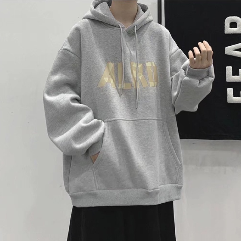 Áo hoodie Dáng Rộng Thoải Mái In Chữ Phong Cách Hip Hop Đường Phố Nhật Bản Cỡ M-5XL Cho Nam
