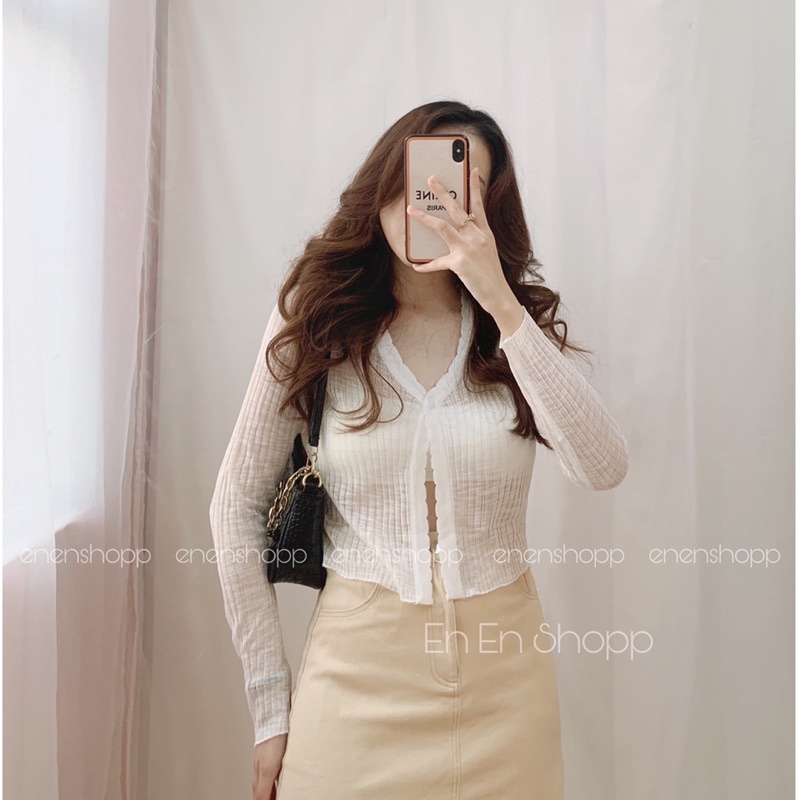 [ẢNH THẬT]Áo cadigan len mỏng viền sóng(A393) | BigBuy360 - bigbuy360.vn