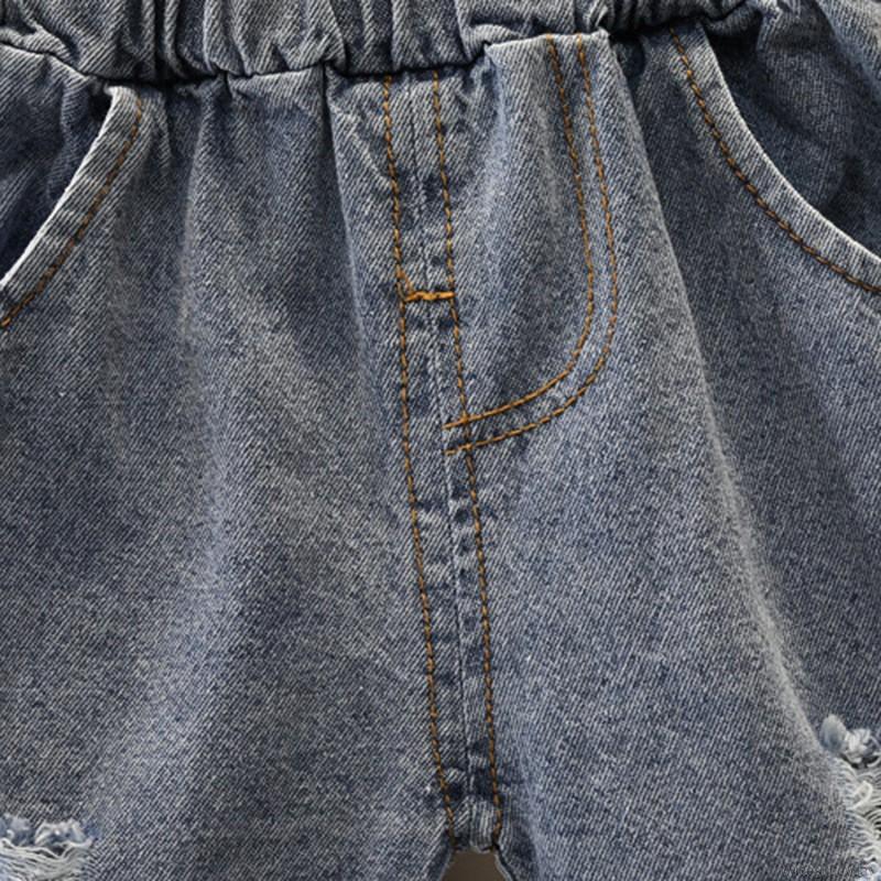 Set Áo Thun Tay Ngắn &amp; Quần Short Denim 2 Lớp Cho Bé Trai