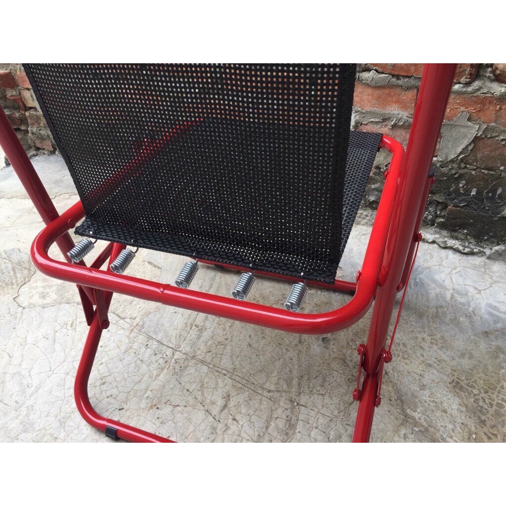 GHẾ LƯỚI XẾP GẬP Khung Sắt Tĩnh Điện Lưới Nhựa Dù Lò Xo cho Quán Trà Chanh, Cafe Vỉa Hè, Trà Sữa, Câu Cá