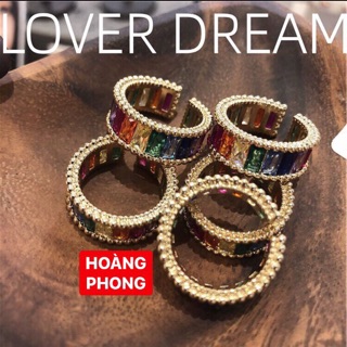 Nhẫn nam/nữ đính đá nhiều màu