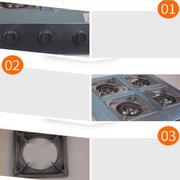 Bếp gas nấu mì cay 4 cửa 4 họng vuông