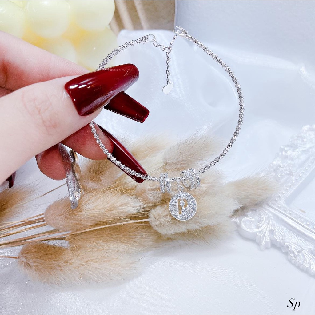 VÒNG TAY TREO CHARM CHỮ CÁI BẠC TA