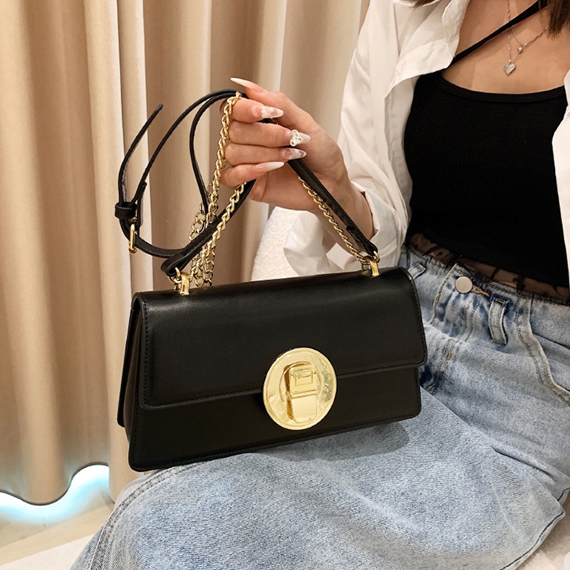 Túi đeo chéo IELGY phối dây xích phong cách cổ điển thời trang cho nữ