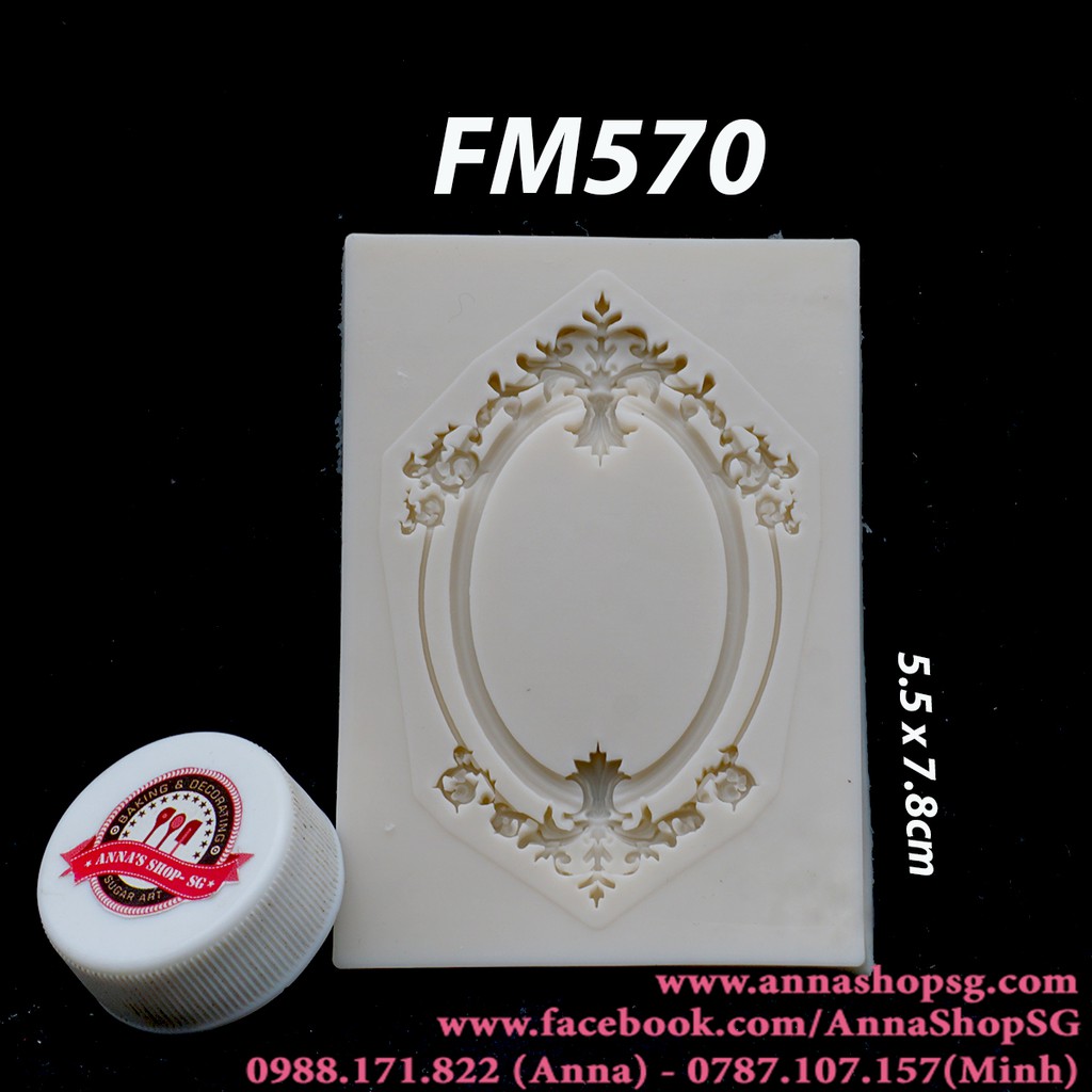 Khung viền oval hoa 2 đầu FM570