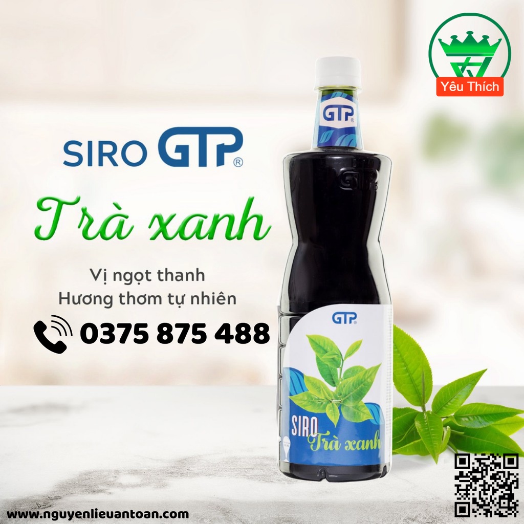 Siro Trà Xanh GTP 1.3kg Hương Vị Đậm Đà, Vị Ngọt Tự Nhiên