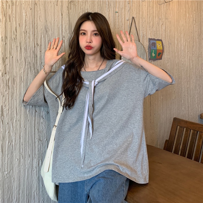 Áo thun nữ SUXI tay ngắn cổ tròn thời trang mùa hè Hàn Quốc