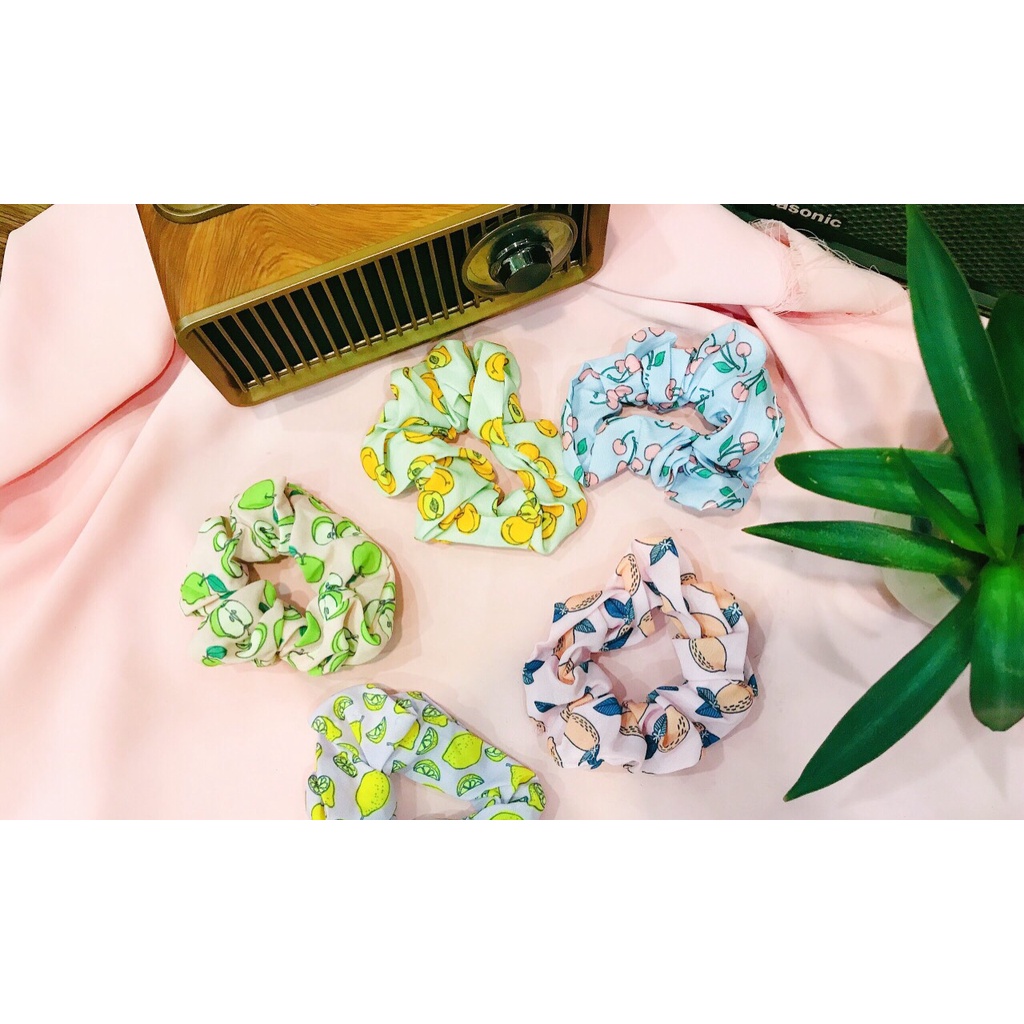 Dây buộc tóc nhiều màu dây cột tóc scrunchies hoa quả dễ thương phong cách hàn quốc _ KhỏeSport365