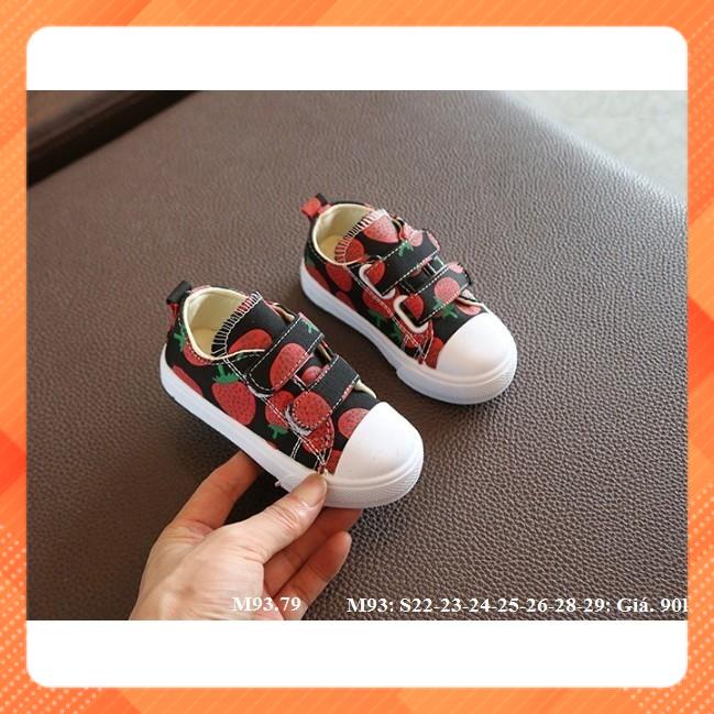 Giày thể thao dâu tây đỏ G149/G150 giầy quai dán cho bé gái