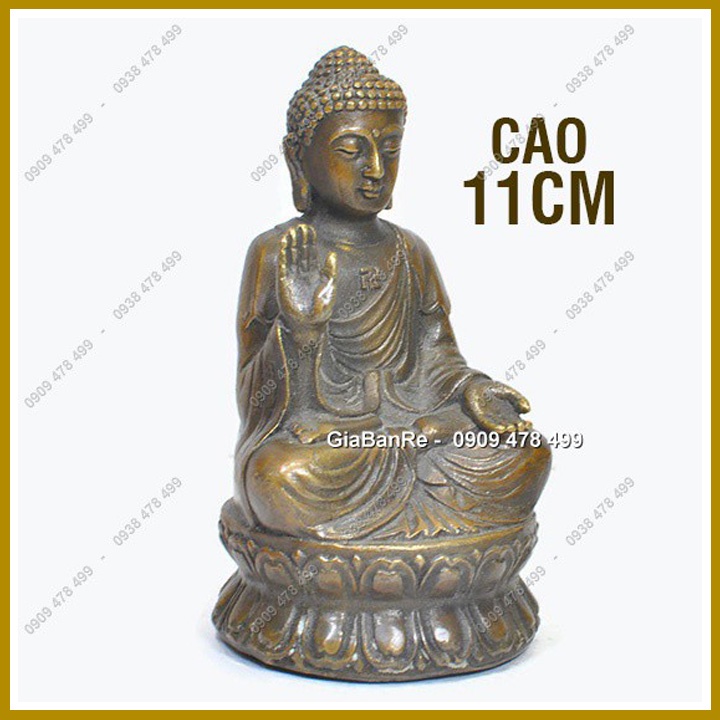 Tượng Đồng Đúc Giả Cổ Phật Thích Ca Tiếp Dẫn – Cao 11cm -  6939