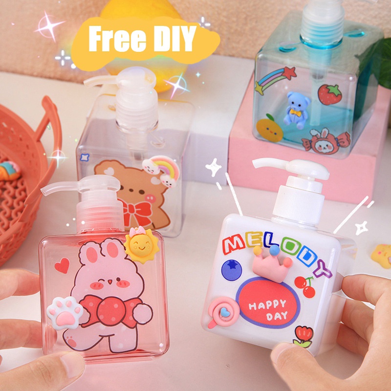 Chai Rỗng Trong Suốt Đựng Dầu Gội / Sữa Tắm Kèm 1 Tấm Dán Tiện Dụng