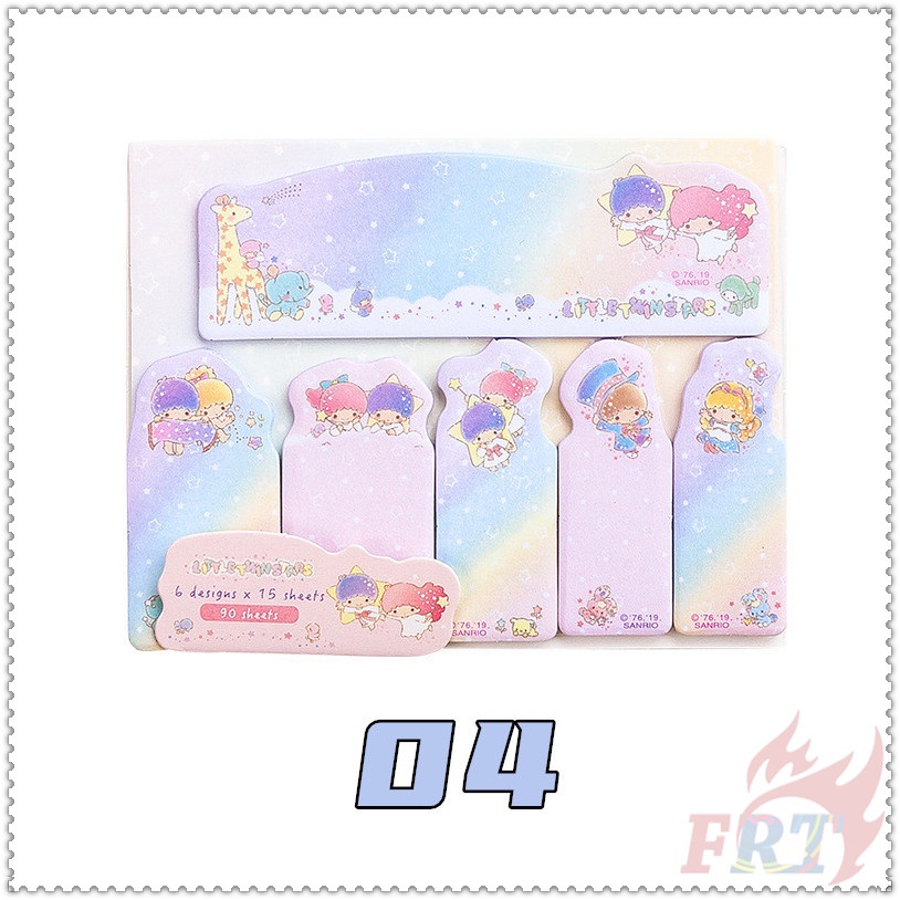 90 Tờ ✿ Ghi Chú Dính Chỉ Số Sanrio Q-2 ✿ Nhãn Dán Ghi Chú Đánh Dấu Trang Sách Hình Hello Kitty / My Melody / Gudetama / Little Twin Stars