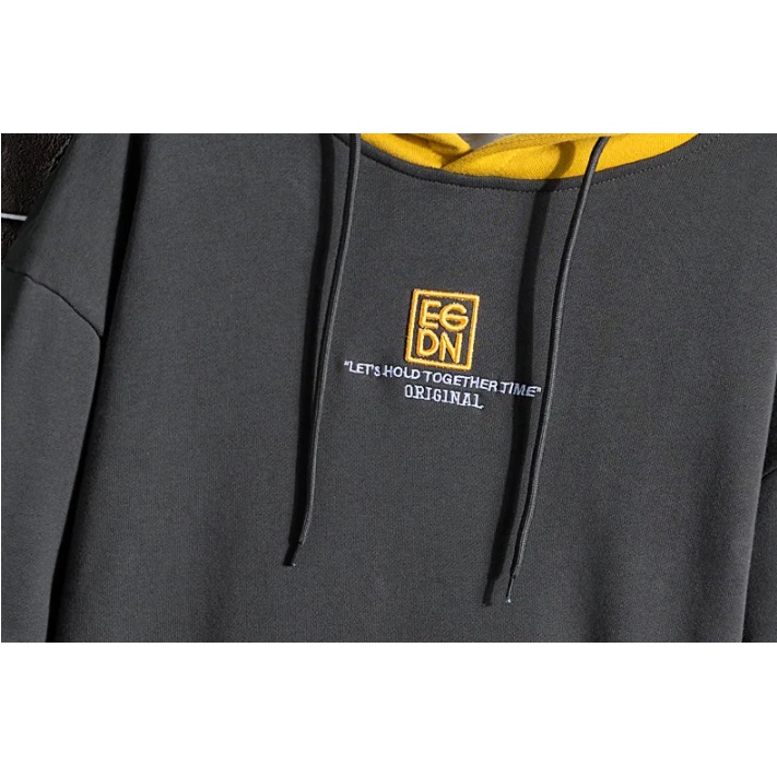 Áo Hoodie Dài Tay Có Túi Thêu Chữ Thời Trang Thu Đông Mới Cho Nam