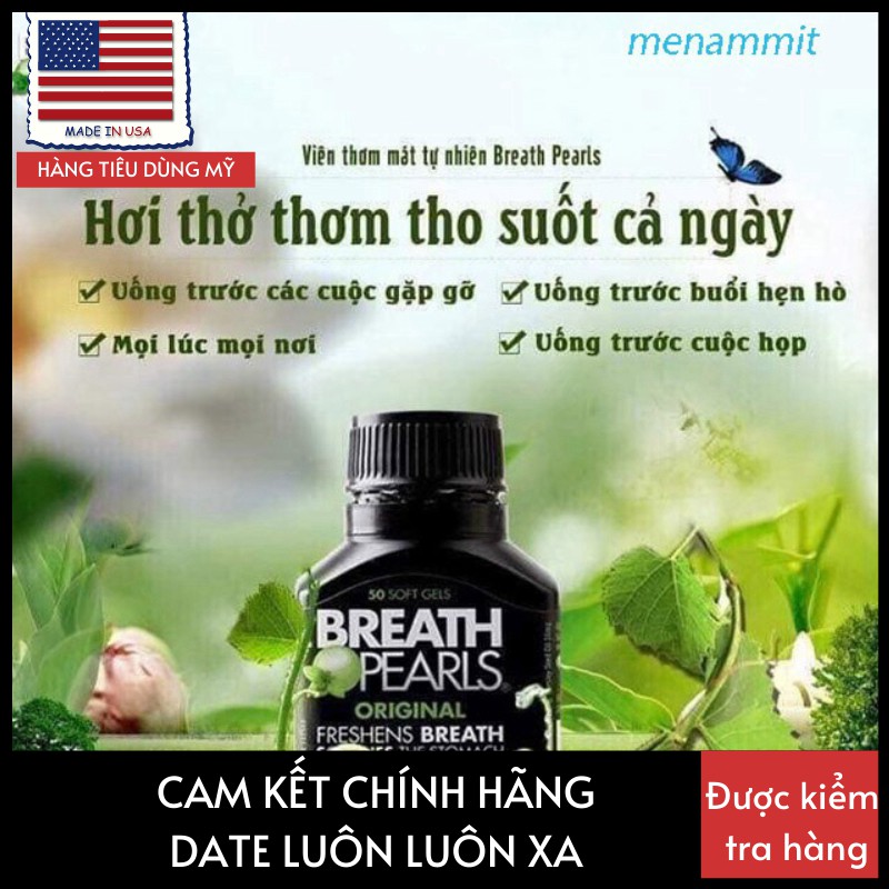 Viên Thơm Miệng Breath Pearls Úc hộp 50 viên