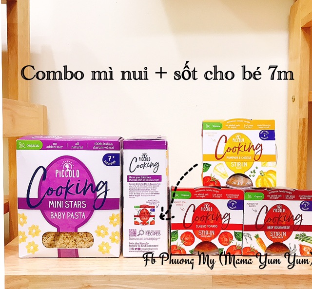 [Mẫu mới size to] hơn NƯỚC SỐT PICCOLO hữu cơ nấu mì pasta, trộn cơm cho bé 7 tháng của Anh - UK