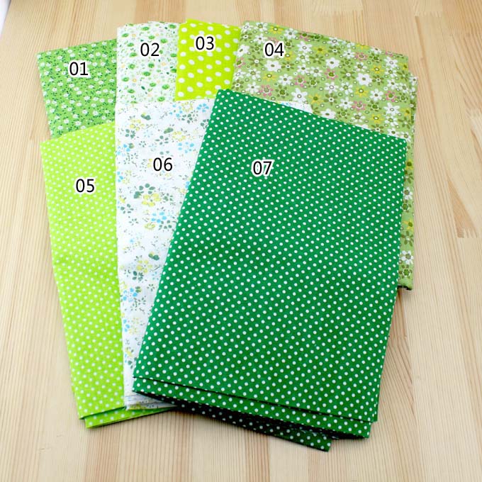 Vải 100% cotton Màu Xanh Lá Cây, Kích Thước 50cmx150cm