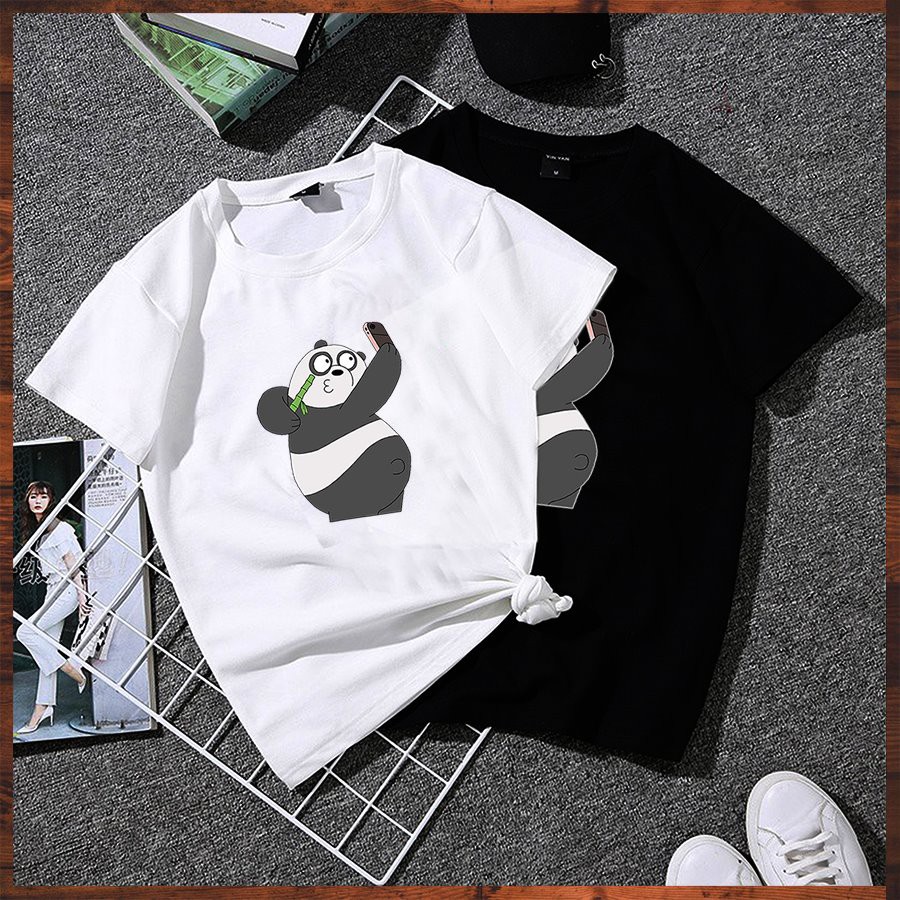 Áo thun tay lỡ form rộng in gấu mập nhảy vải dày mịn 2020TN1022