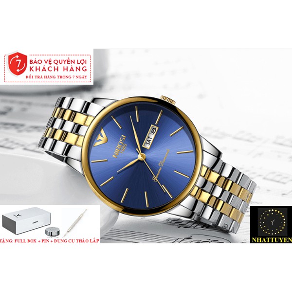 [CÓ VIDEO - ẢNH THẬT] Đồng Hồ Nam NIBOSI 2332, Dây Kim Loại Không Gỉ, Thép Đúc Đặc- HÀNG CHÍNH HÃNG [FULLBOX] | BigBuy360 - bigbuy360.vn
