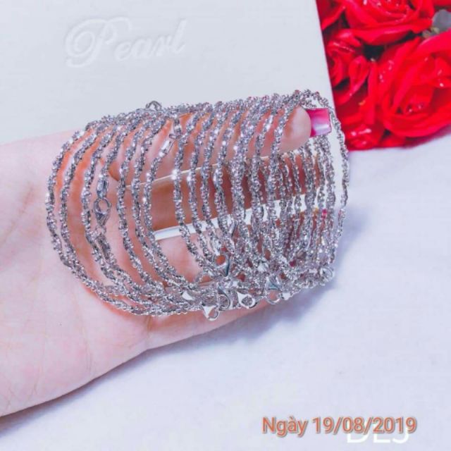 Kiềng tay bạc ý xi vàng