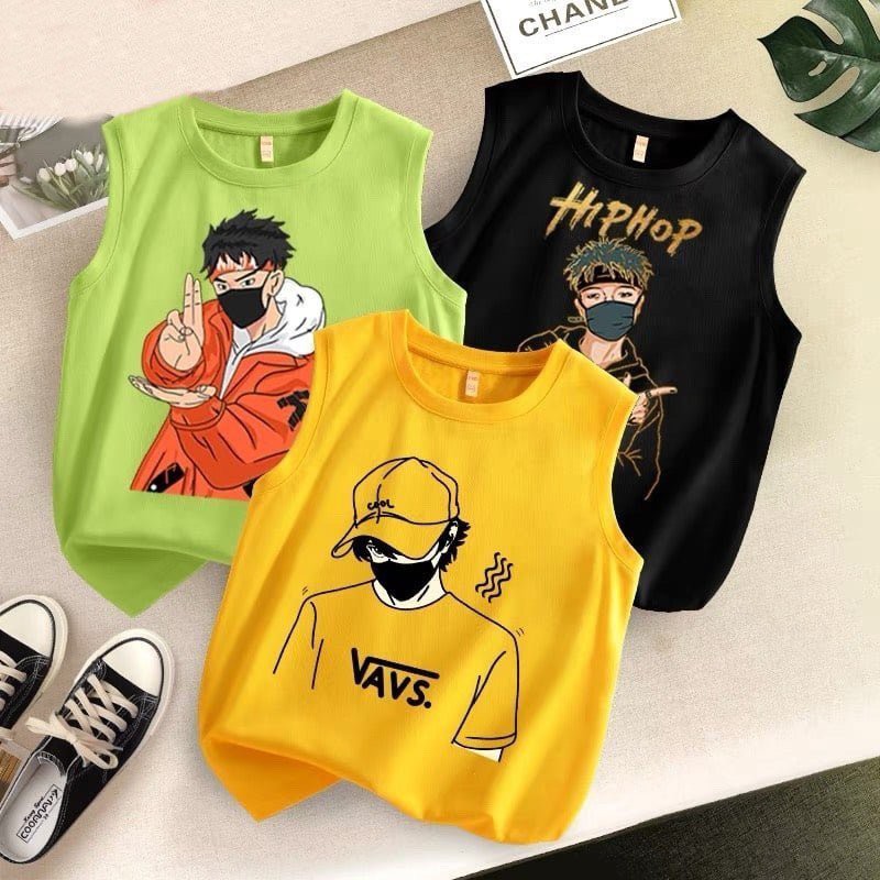 Áo Ba Lỗ HipHop Cho Bé, Áo Sát Nách Trẻ Em Nhiều Màu, Nhiều Hình Anh Store