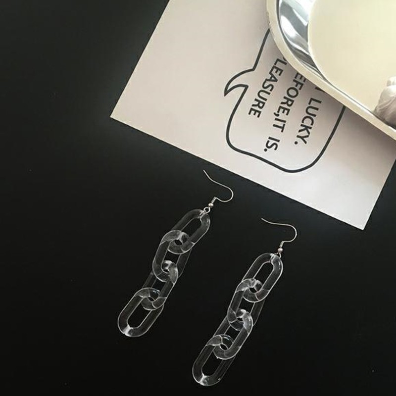 Bông Tai Dáng Dài Dạng Dây Xích Bằng Acrylic Cá Tính Hợp Thời Trang