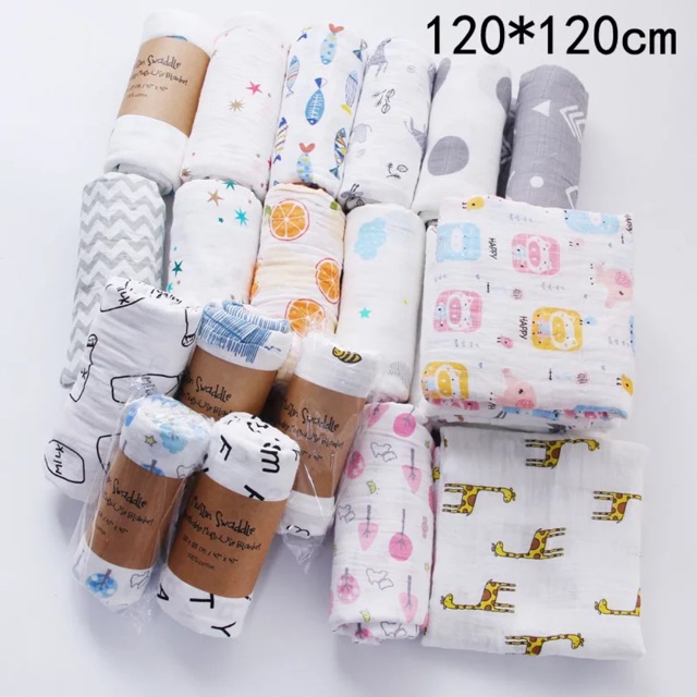 Khăn xô tắm Muslin Swaddle 100% Organic cotton