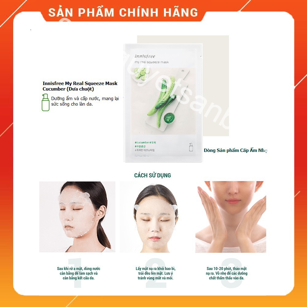 Mặt Nạ Giấy  Mask Sheet My Real Squeeze Mask 20ml
