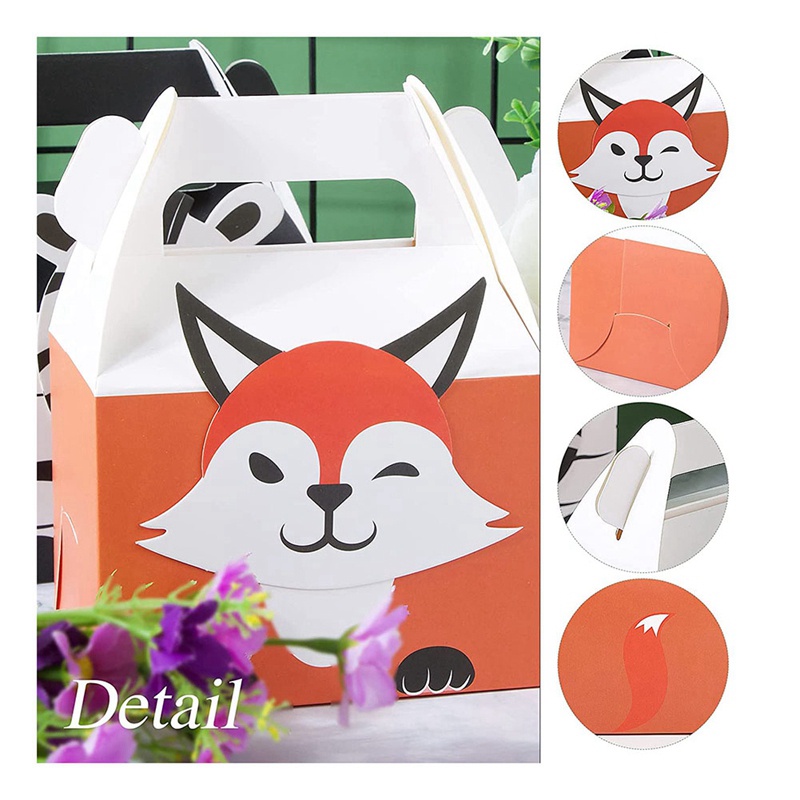 Set 20 Túi Giấy Đựng Quà Sinh Nhật 4 Kiểu Thiết Kế Chủ Đề Rừng Cây Cho Bé