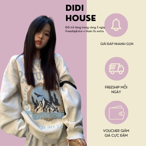 🌸 Bộ đồ form rộng tay bồng, quần ống boom áo sweater cá tính Ulzzang 🌸