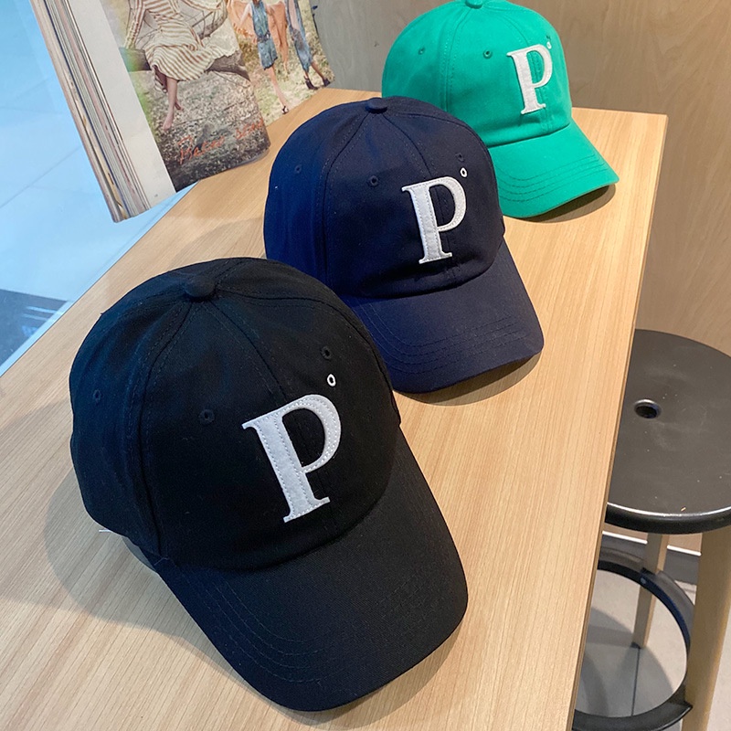 Mũ lưỡi trai thêu chữ P thời trang Hàn Quốc